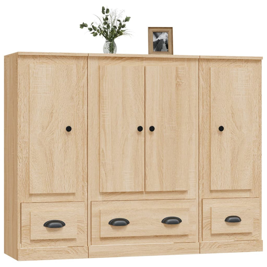 Hoge Kasten Bewerkt Hout Kleurig Sonoma eiken