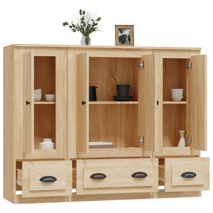 Hoge Kasten Bewerkt Hout Kleurig Sonoma eiken