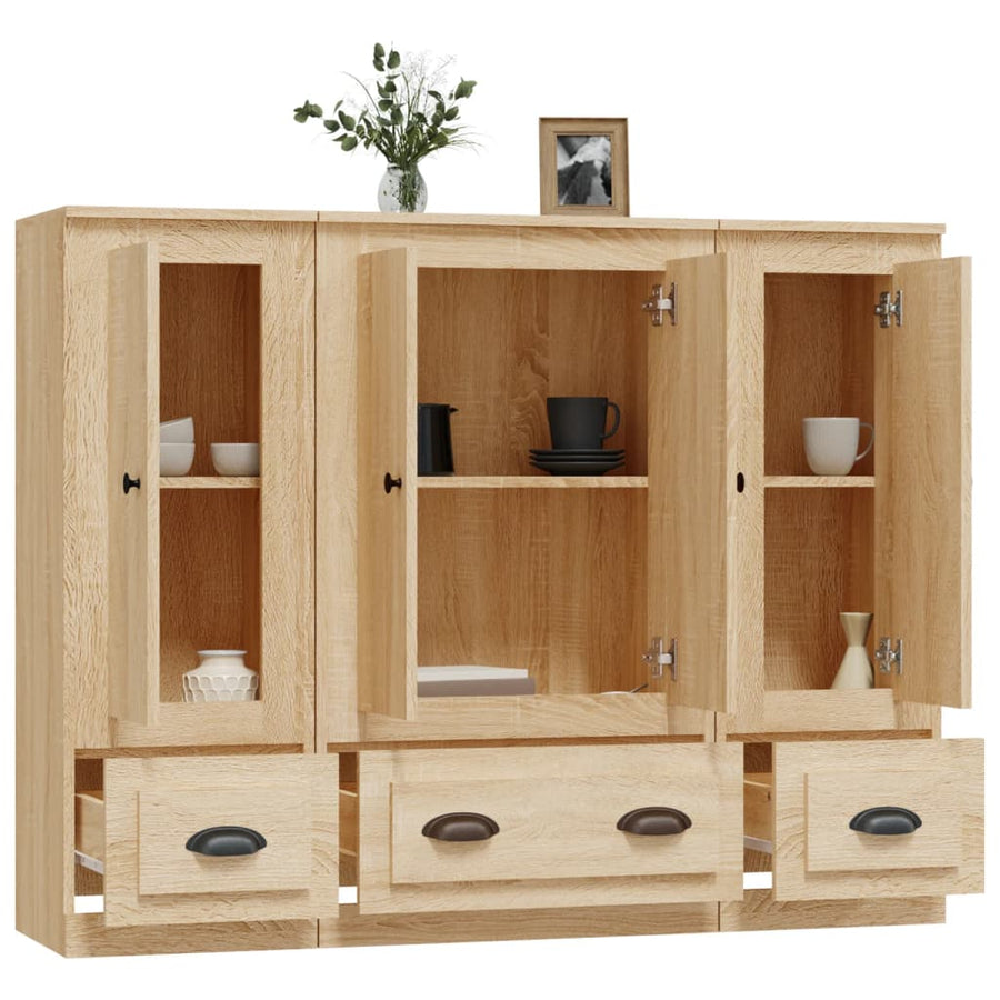 Hoge Kasten Bewerkt Hout Kleurig Sonoma eiken