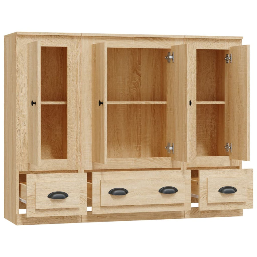 Hoge Kasten Bewerkt Hout Kleurig Sonoma eiken