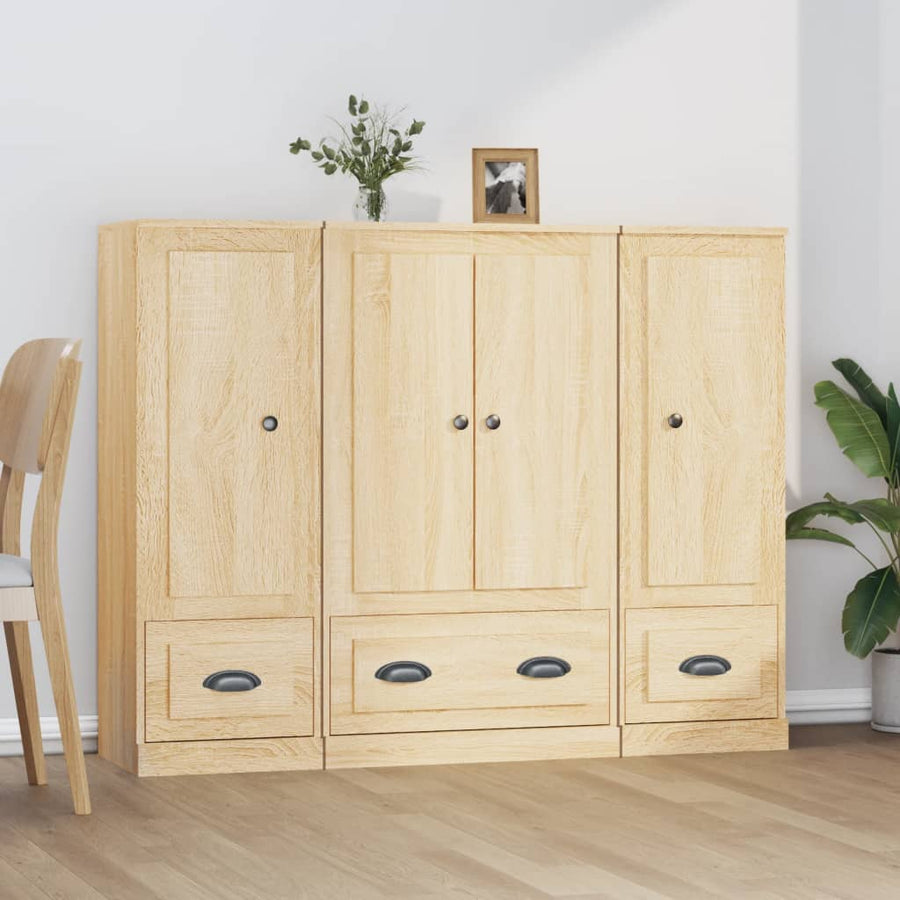 Hoge Kasten Bewerkt Hout Kleurig Sonoma eiken