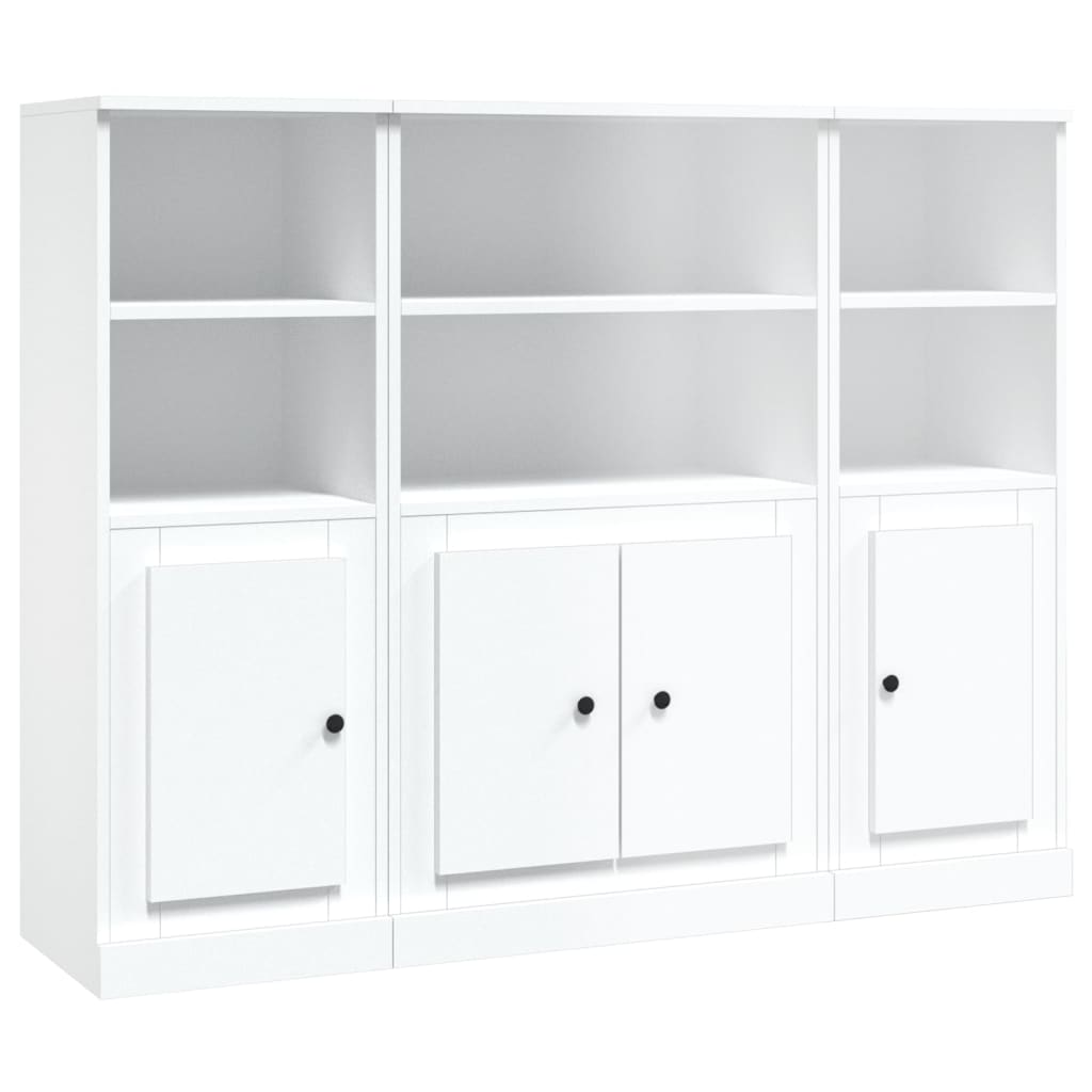 Hoge Kasten Bewerkt Hout Wit