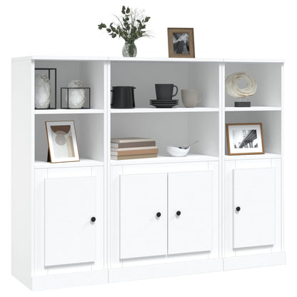 Hoge Kasten Bewerkt Hout Wit