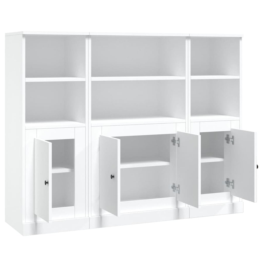Hoge Kasten Bewerkt Hout Wit