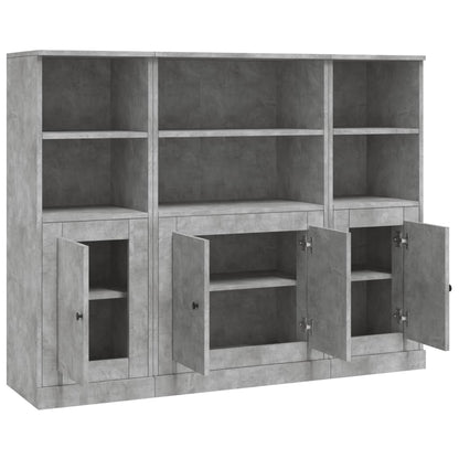 Hoge Kasten 3 St Bewerkt Hout Betongrijs