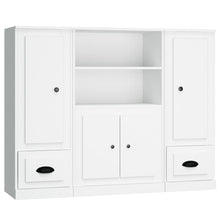 Hoge Kasten Bewerkt Hout Wit