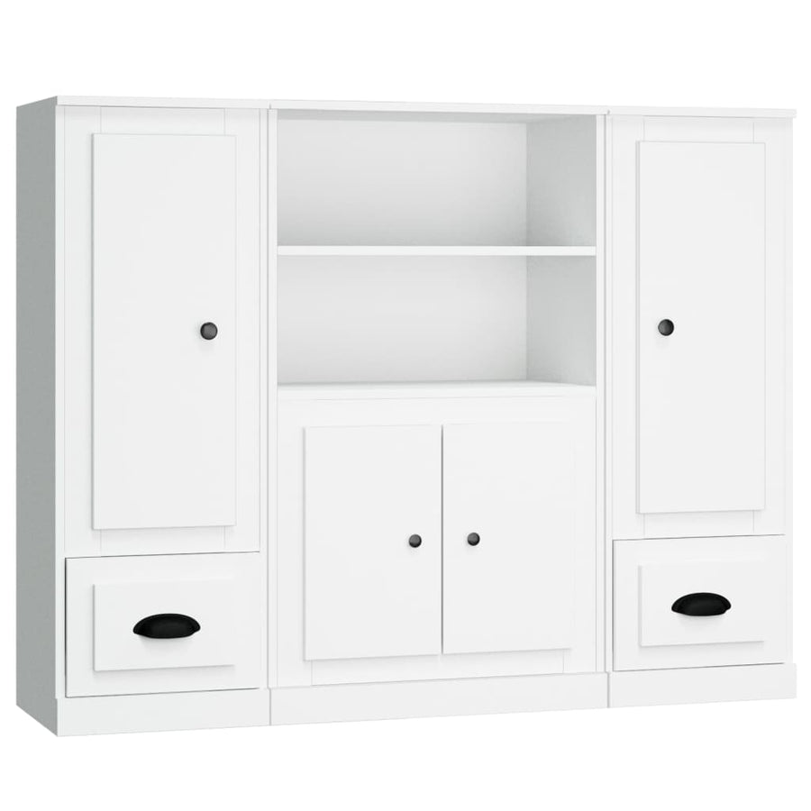 Hoge Kasten Bewerkt Hout Wit