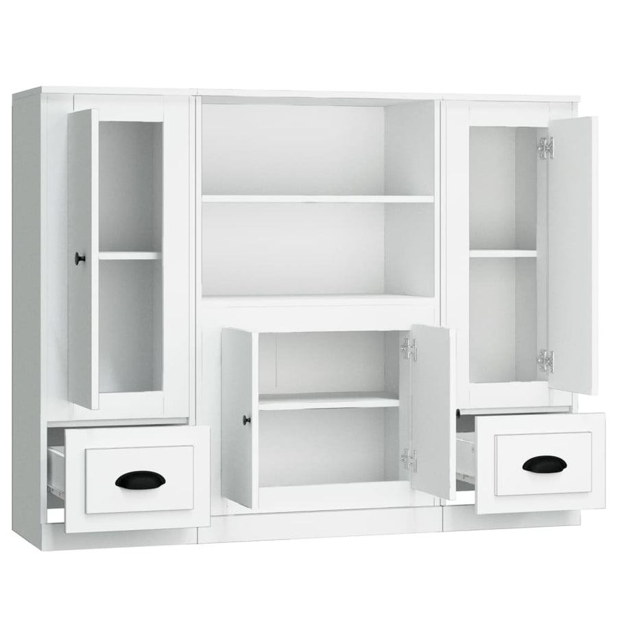 Hoge Kasten Bewerkt Hout Wit