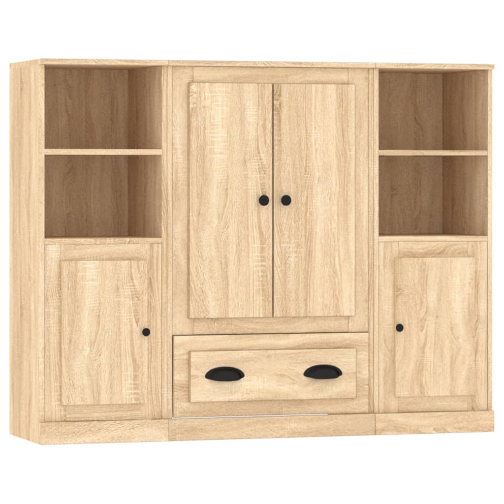 Hoge Kasten Bewerkt Hout Kleurig Sonoma eiken