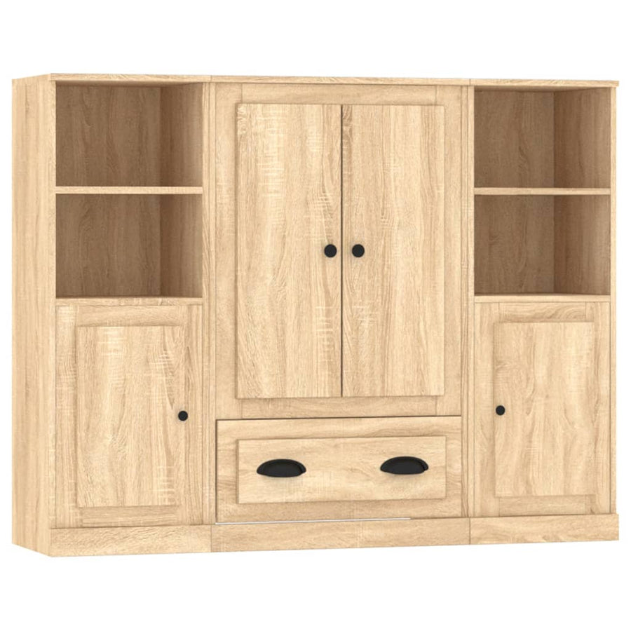 Hoge Kasten Bewerkt Hout Kleurig Sonoma eiken