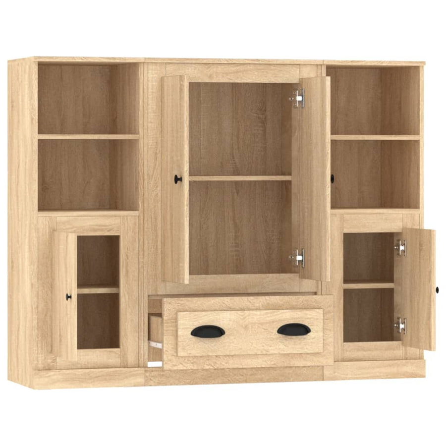 Hoge Kasten Bewerkt Hout Kleurig Sonoma eiken