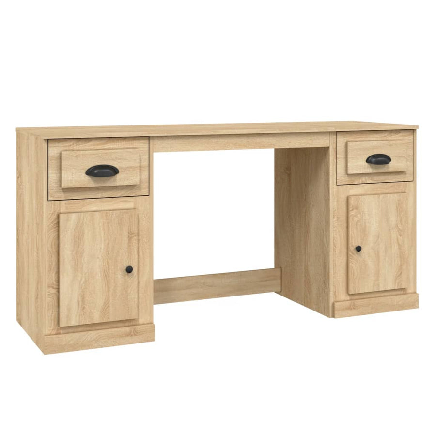 Bureau Met Kast Bewerkt Hout Sonoma Eikenkleurig