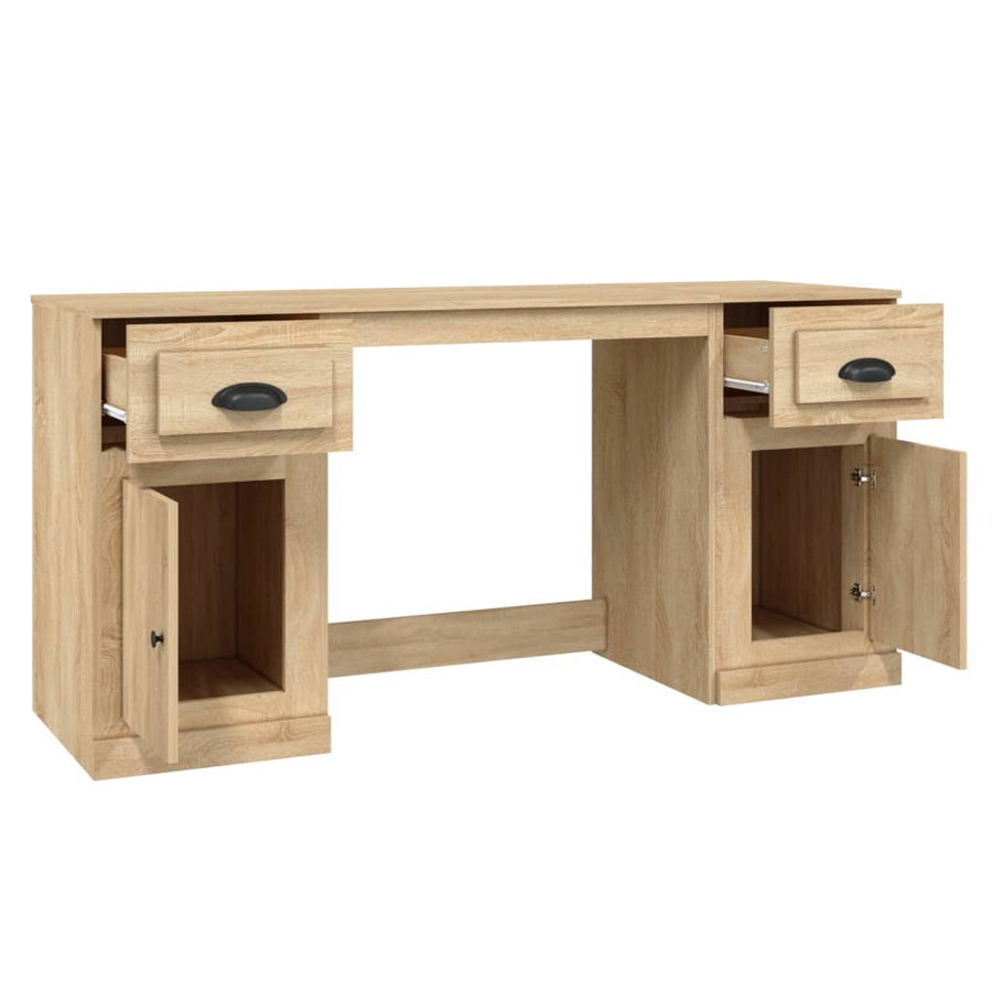 Bureau Met Kast Bewerkt Hout Sonoma Eikenkleurig