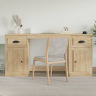 Desk with cabinet processed wood Sonoma oak colored