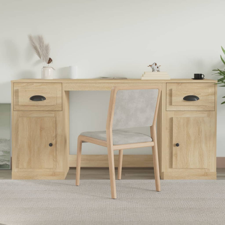 Bureau Met Kast Bewerkt Hout Sonoma Eikenkleurig