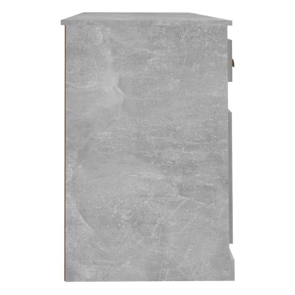 Bureau Met Kast Bewerkt Hout Betongrijs