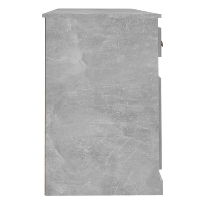 Bureau Met Kast Bewerkt Hout Betongrijs