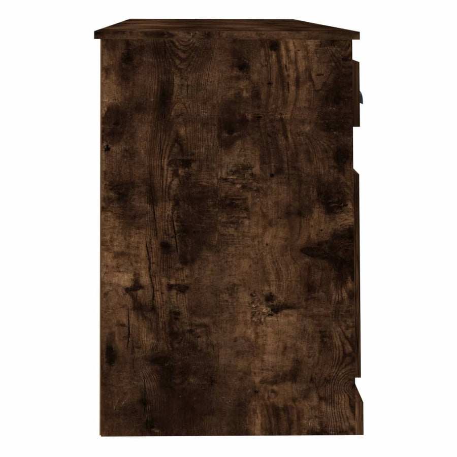 Bureau Met Kast Bewerkt Hout Kleurig Gerookt eiken