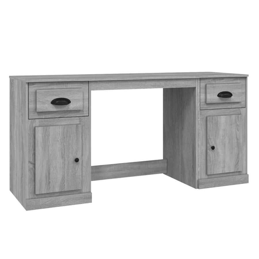 Bureau Met Kast Bewerkt Hout Grijs Sonoma Eikenkleurig
