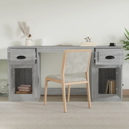 Bureau Met Kast Bewerkt Hout Grijs Sonoma Eikenkleurig