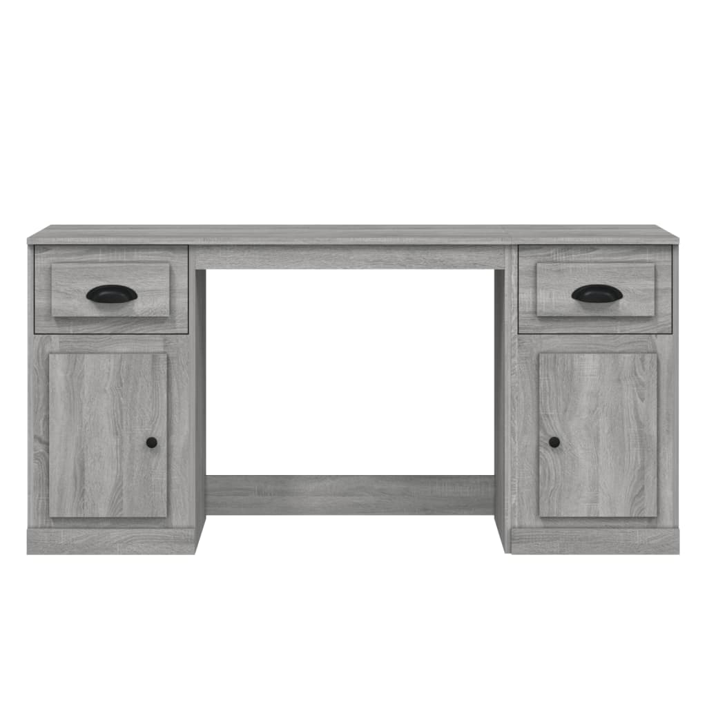 Bureau Met Kast Bewerkt Hout Grijs Sonoma Eikenkleurig