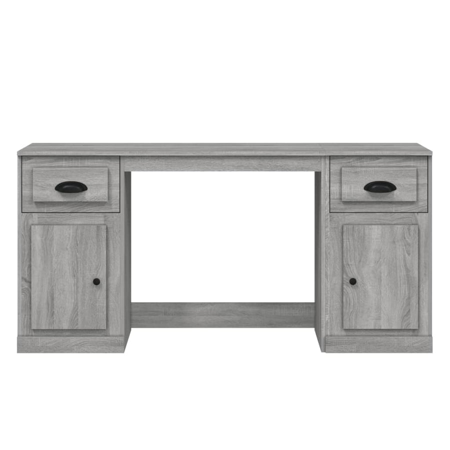 Bureau Met Kast Bewerkt Hout Grijs Sonoma Eikenkleurig