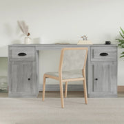 Desk with cabinet treated wood grey Sonoma oak coloured