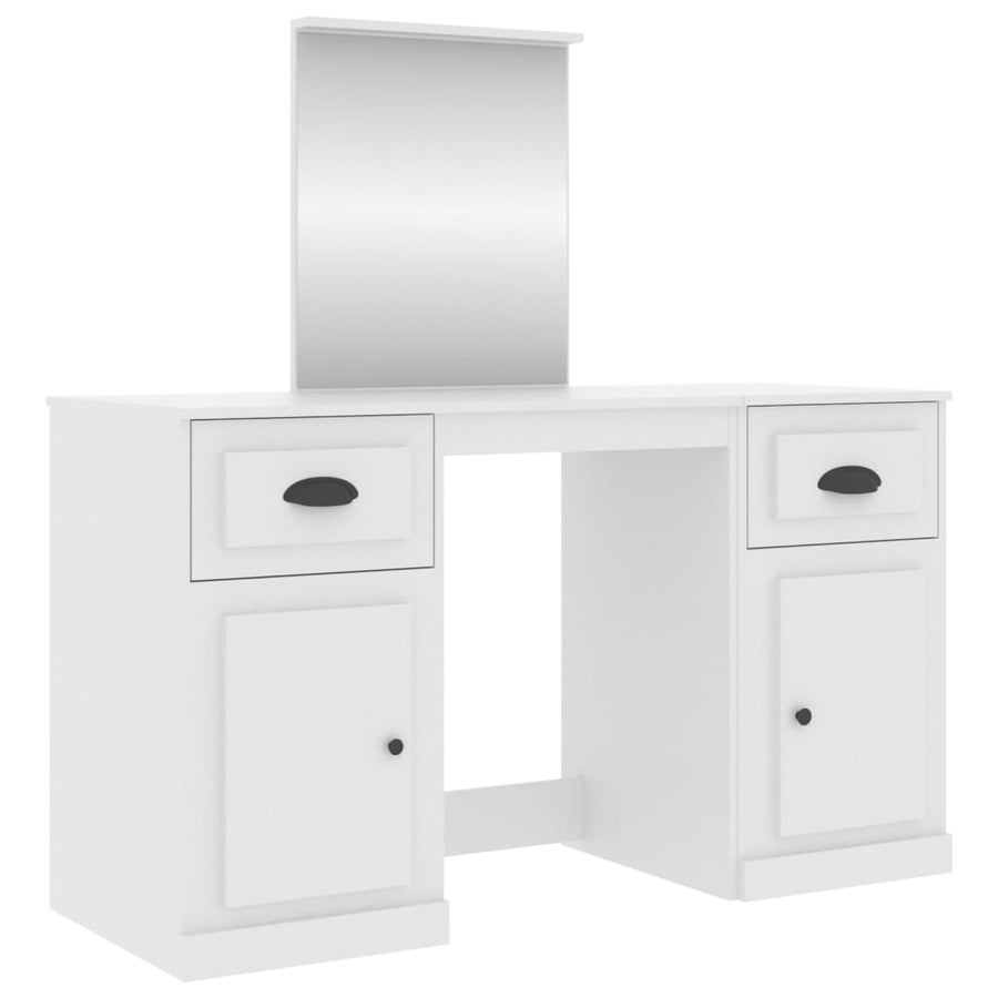 Kaptafel Met Spiegel 130X50X132,5 Cm Wit