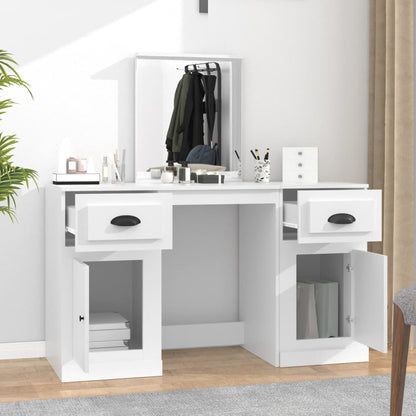 Kaptafel Met Spiegel 130X50X132,5 Cm Wit