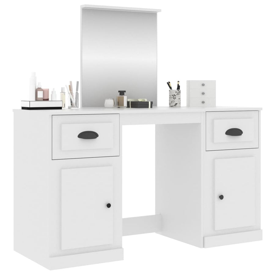 Kaptafel Met Spiegel 130X50X132,5 Cm Wit