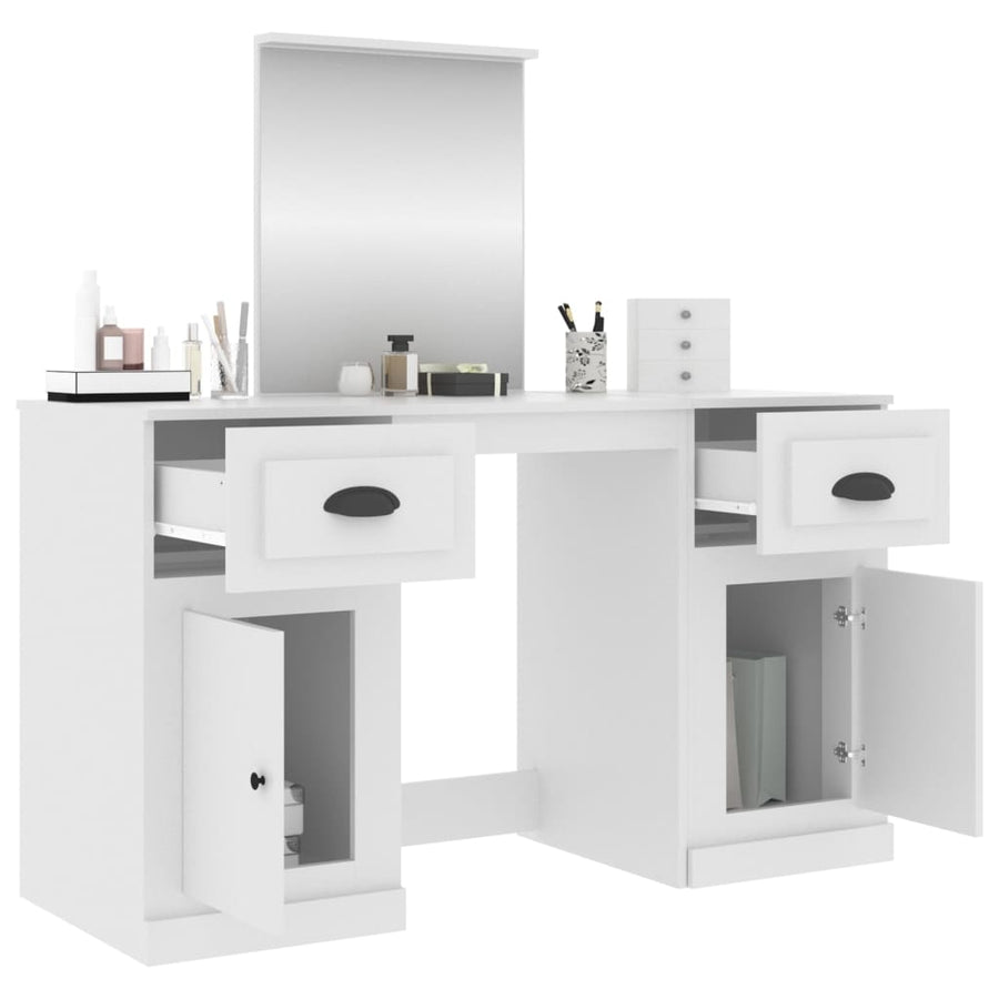 Kaptafel Met Spiegel 130X50X132,5 Cm Wit