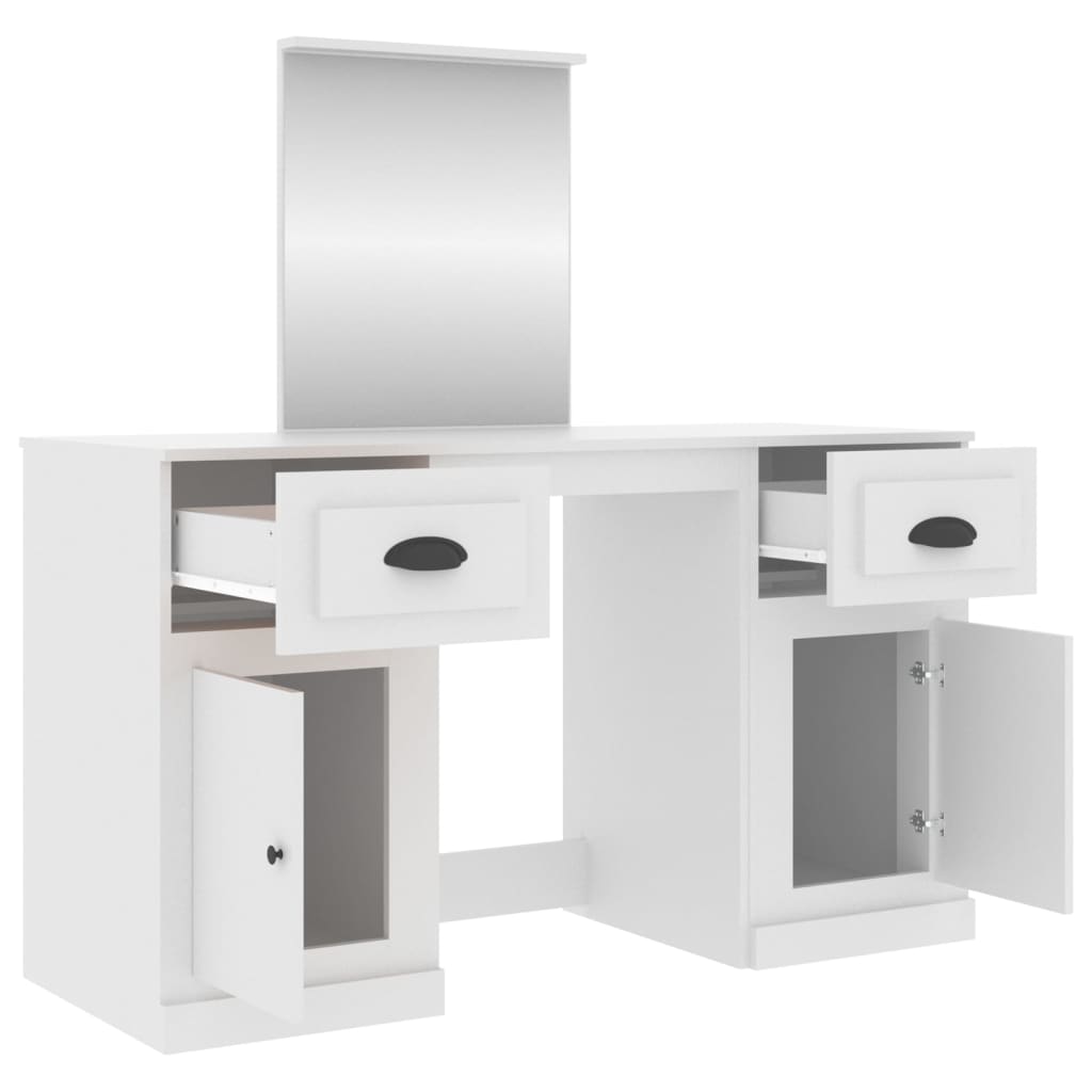 Kaptafel Met Spiegel 130X50X132,5 Cm Wit