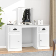 Kaptafel met spiegel 130x50x132,5 cm wit bewerkt hout