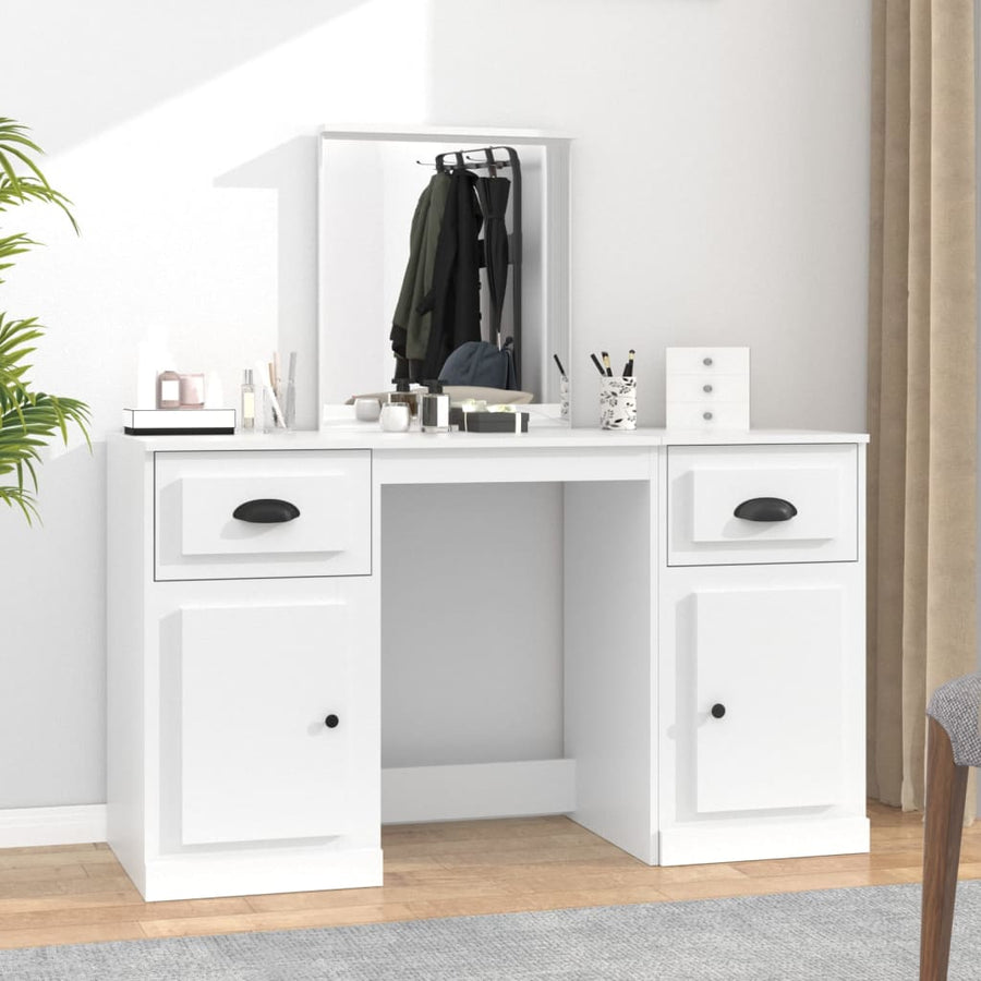 Kaptafel Met Spiegel 130X50X132,5 Cm Wit