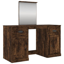 Kaptafel Met Spiegel 130X50X132,5 Cm Kleurig Gerookt eiken