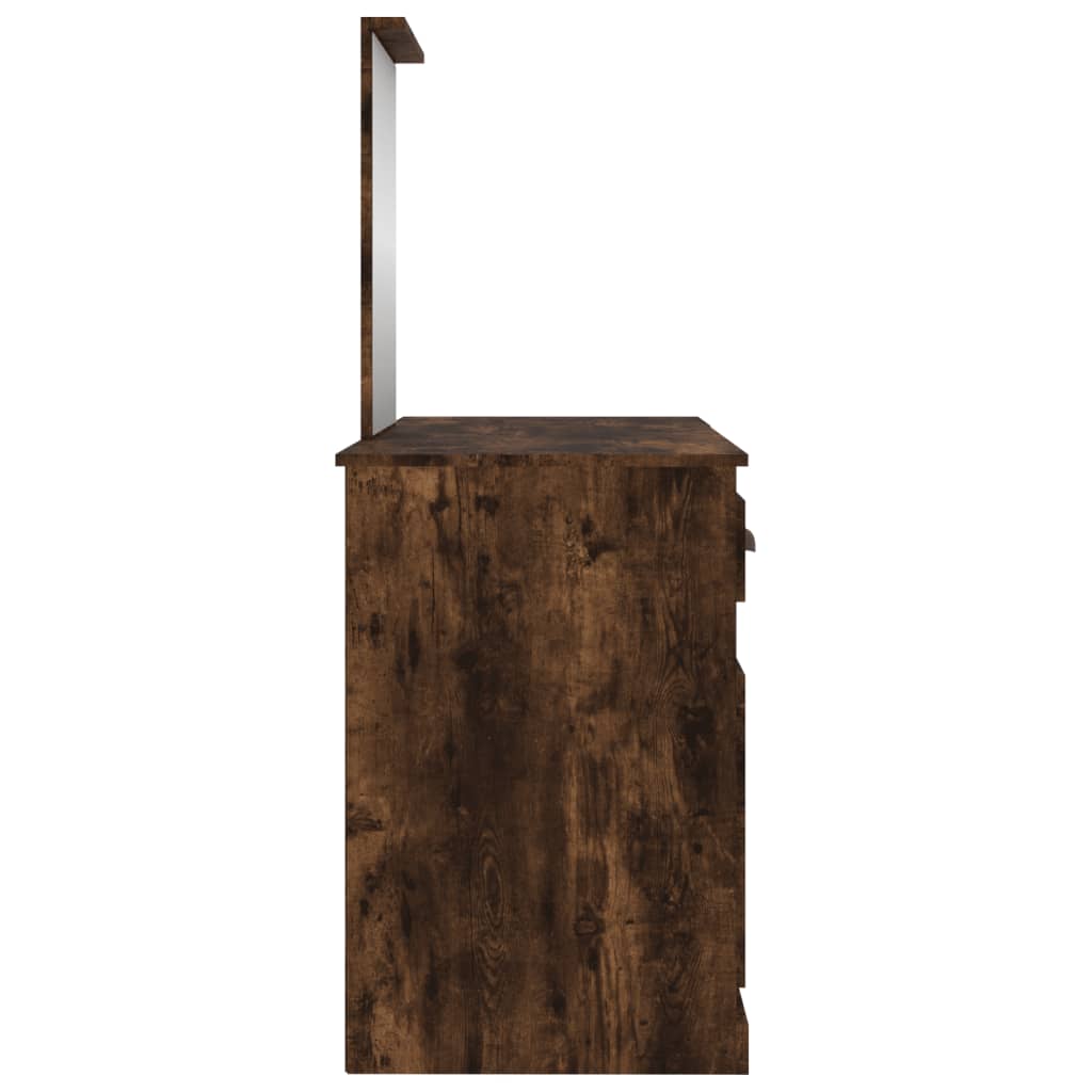 Kaptafel Met Spiegel 130X50X132,5 Cm Kleurig Gerookt eiken