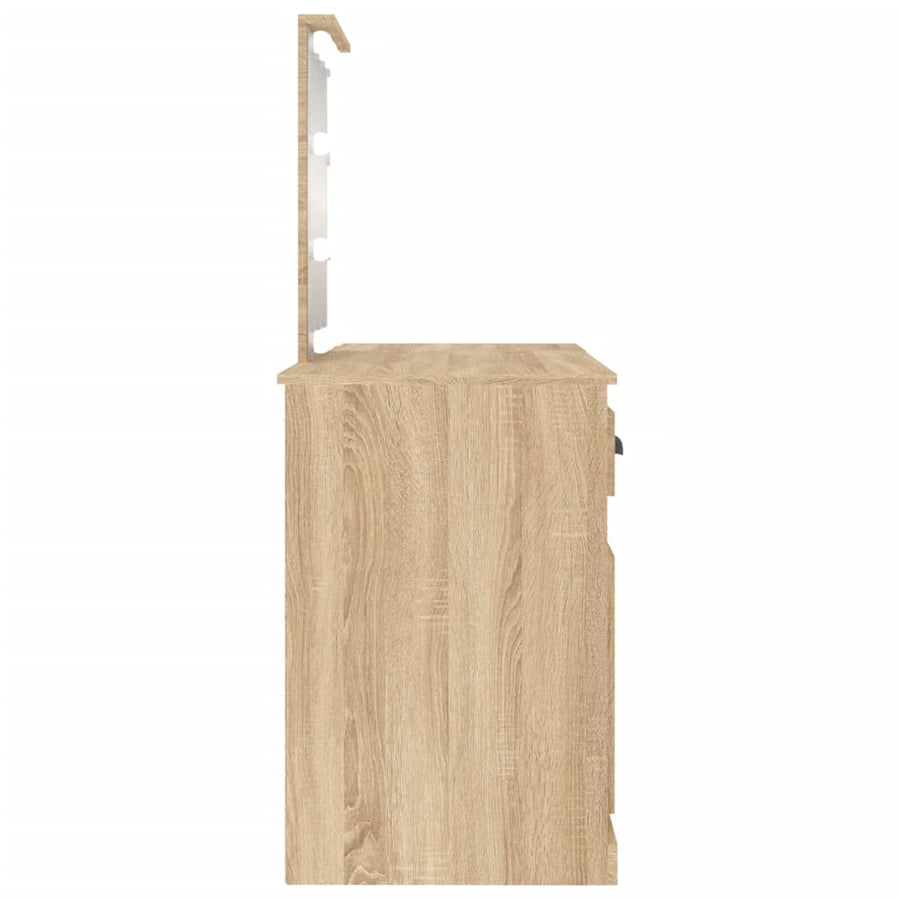 Kaptafel Met Led-Verlichting 130X50X132,5 Cm Sonoma Eikenkleur