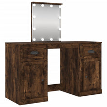 Kaptafel Met Led-Verlichting 130X50X132,5 Cm Kleur Gerookt eiken