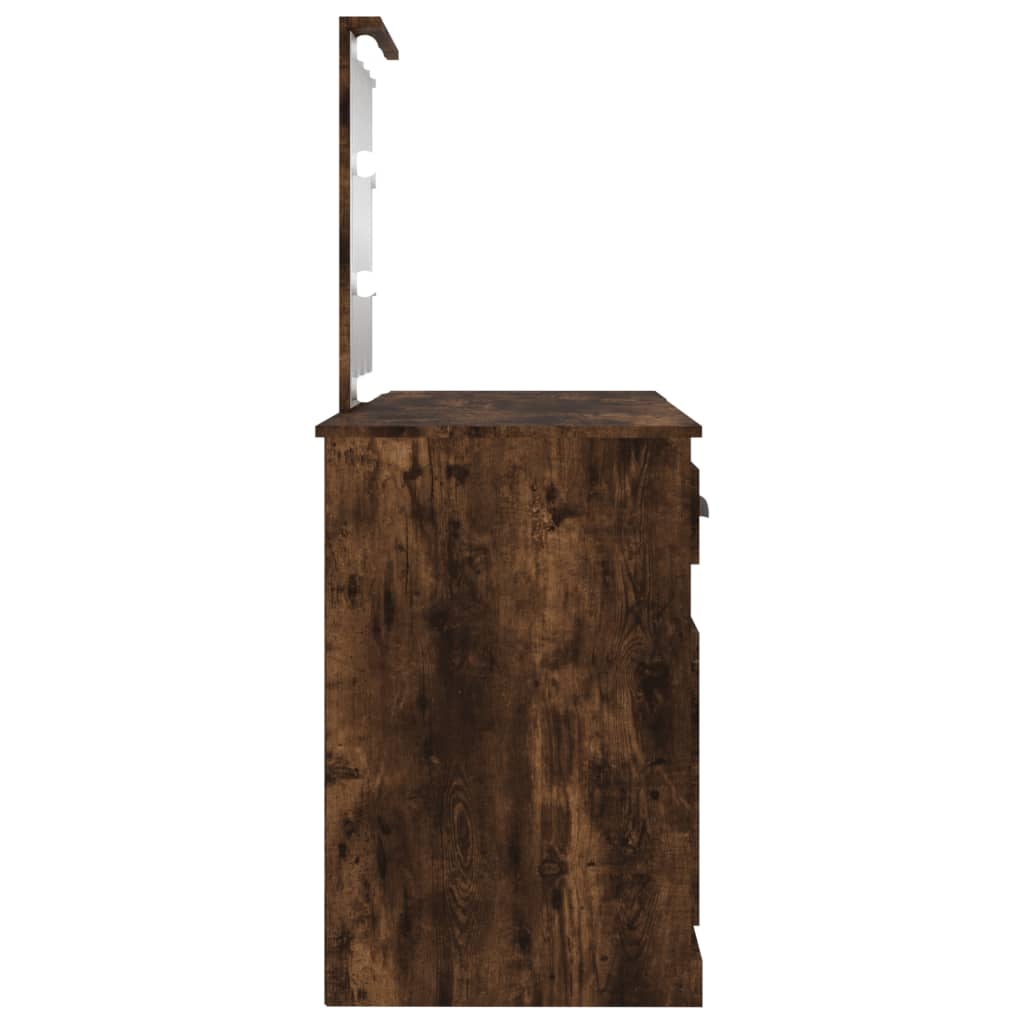 Kaptafel Met Led-Verlichting 130X50X132,5 Cm Kleur Gerookt eiken