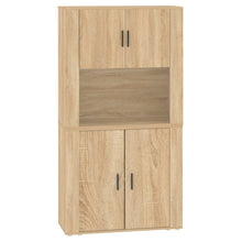 Hoge Kast Bewerkt Hout Sonoma Eikenkleurig