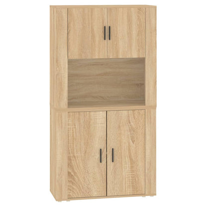 Hoge Kast Bewerkt Hout Sonoma Eikenkleurig