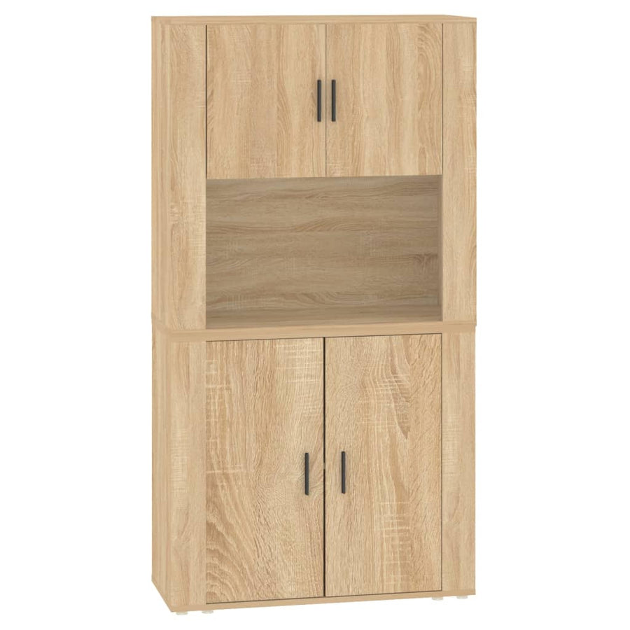 Hoge Kast Bewerkt Hout Sonoma Eikenkleurig