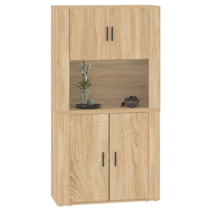 Hoge Kast Bewerkt Hout Sonoma Eikenkleurig