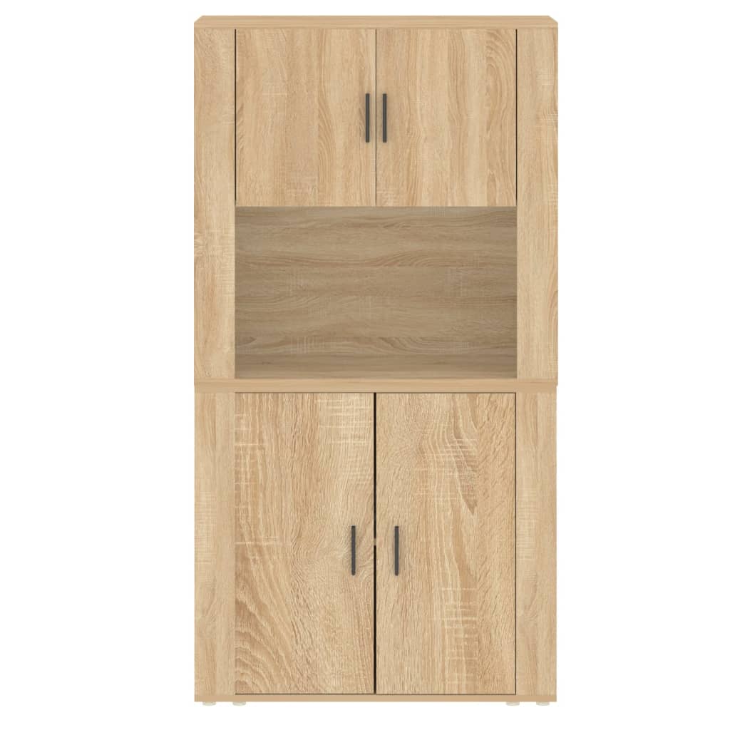 Hoge Kast Bewerkt Hout Sonoma Eikenkleurig