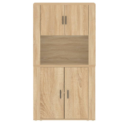 Hoge Kast Bewerkt Hout Sonoma Eikenkleurig