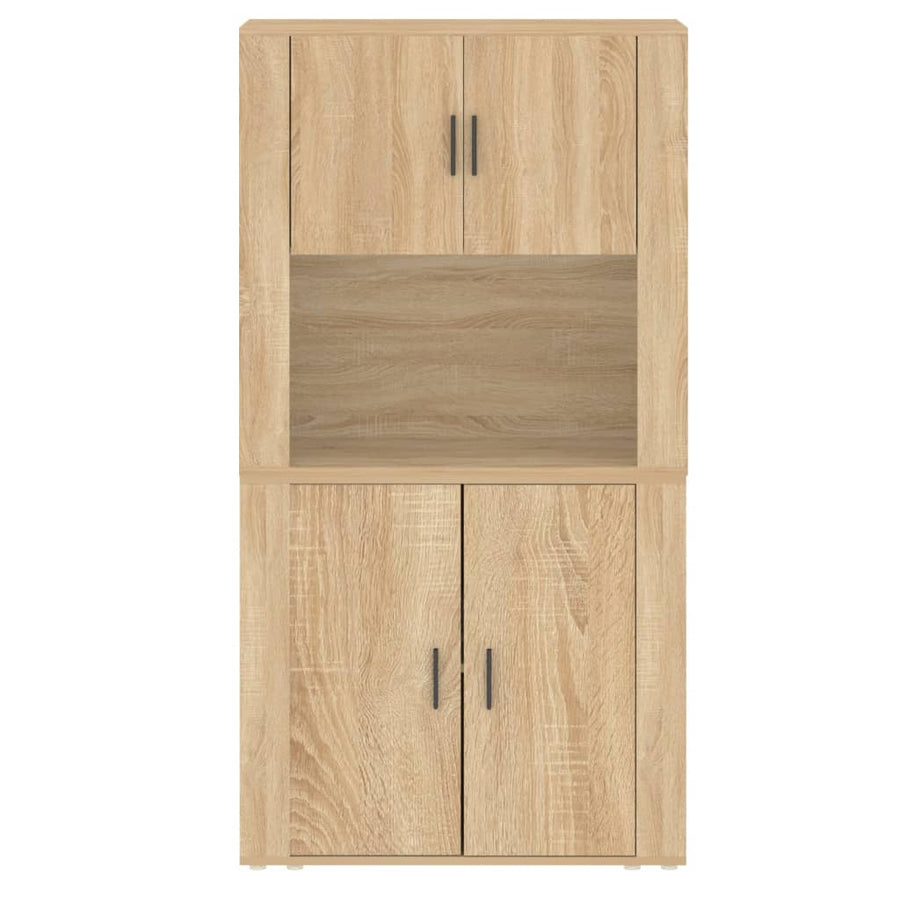 Hoge Kast Bewerkt Hout Sonoma Eikenkleurig