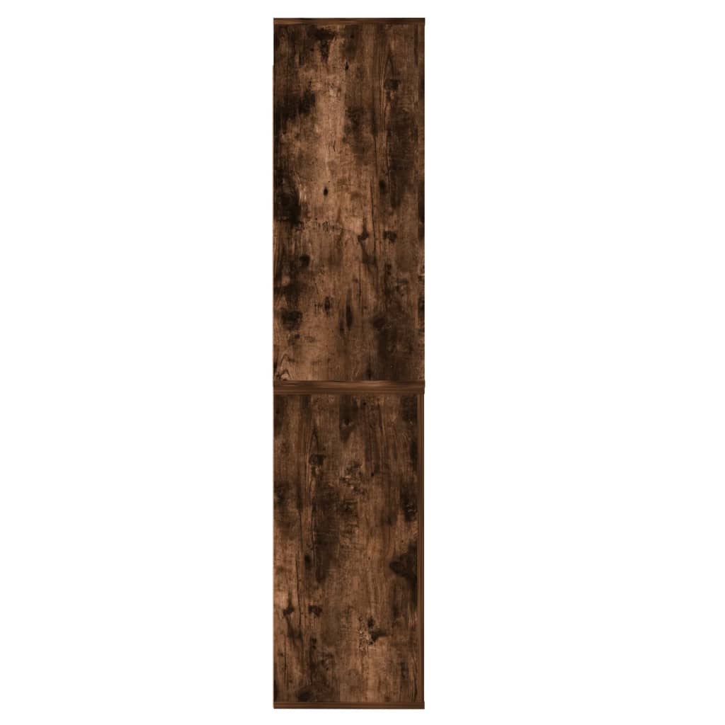 Hoge Kast Bewerkt Hout Gerookt Eikenkleurig