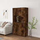 Tall cabinet carved smoked oak