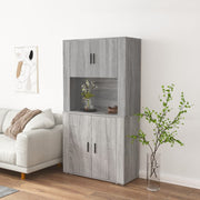 Hoge kast grijs sonoma eiken bewerkt hout