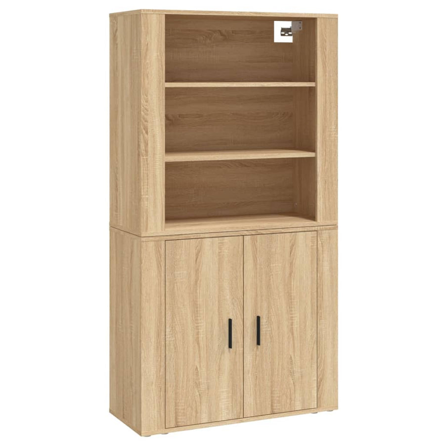 Hoge Kast Bewerkt Hout Sonoma Eikenkleurig